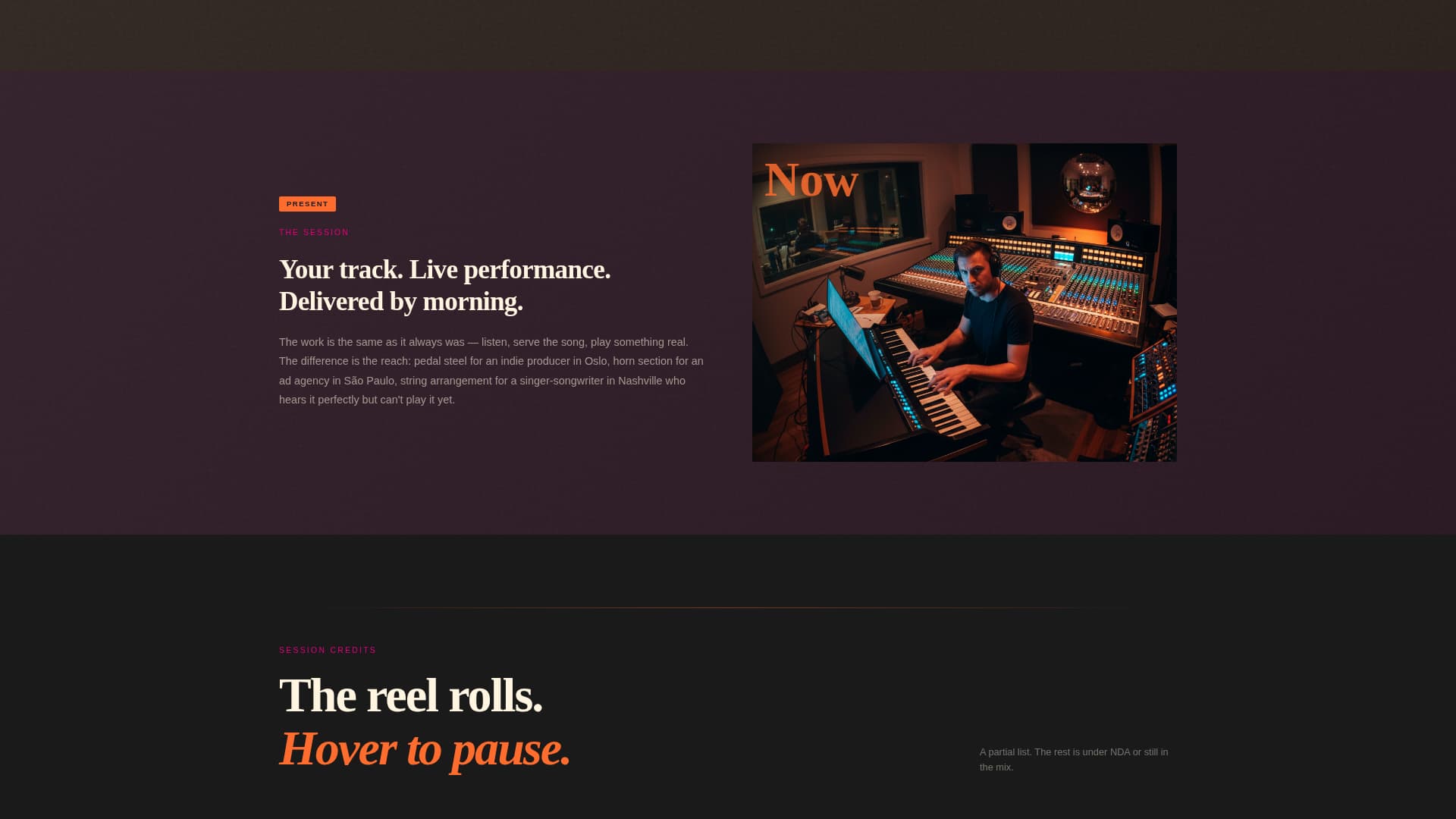 Session - Electrifying Musician Landing Page Template