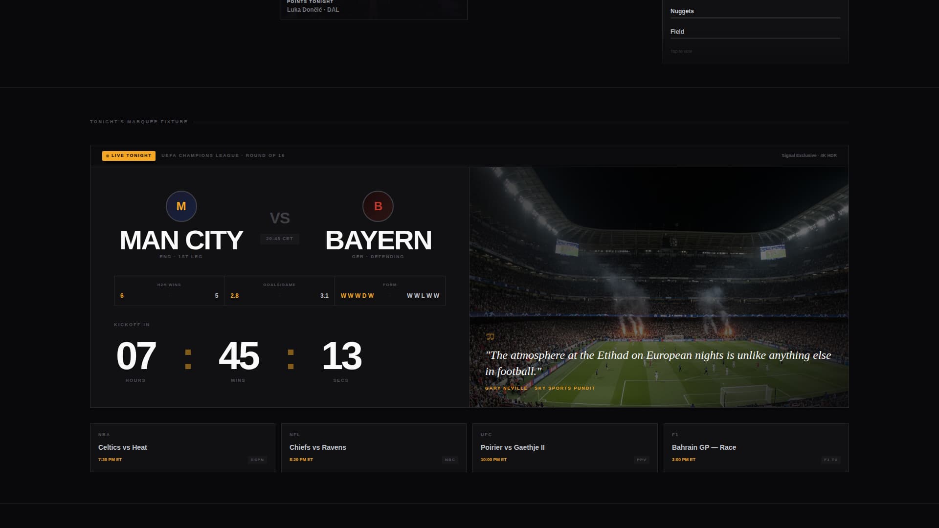 Signal - Electrifying Sportsstreaming Landing Page Template