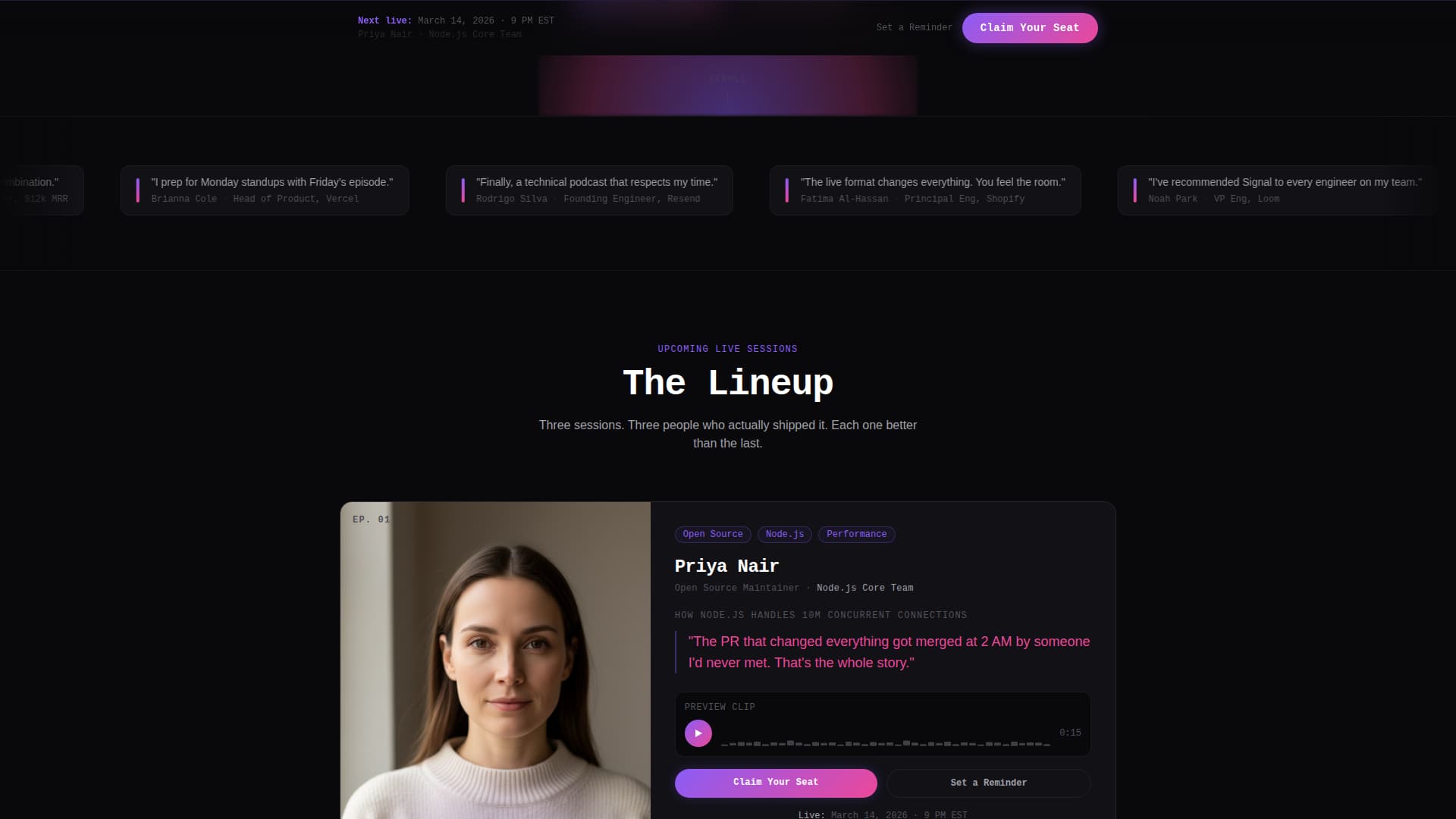 Signal - Immersive Technology Landing Page Template