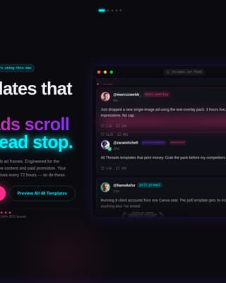 Dopamine - Scrollstopping Threads Landing Page Template