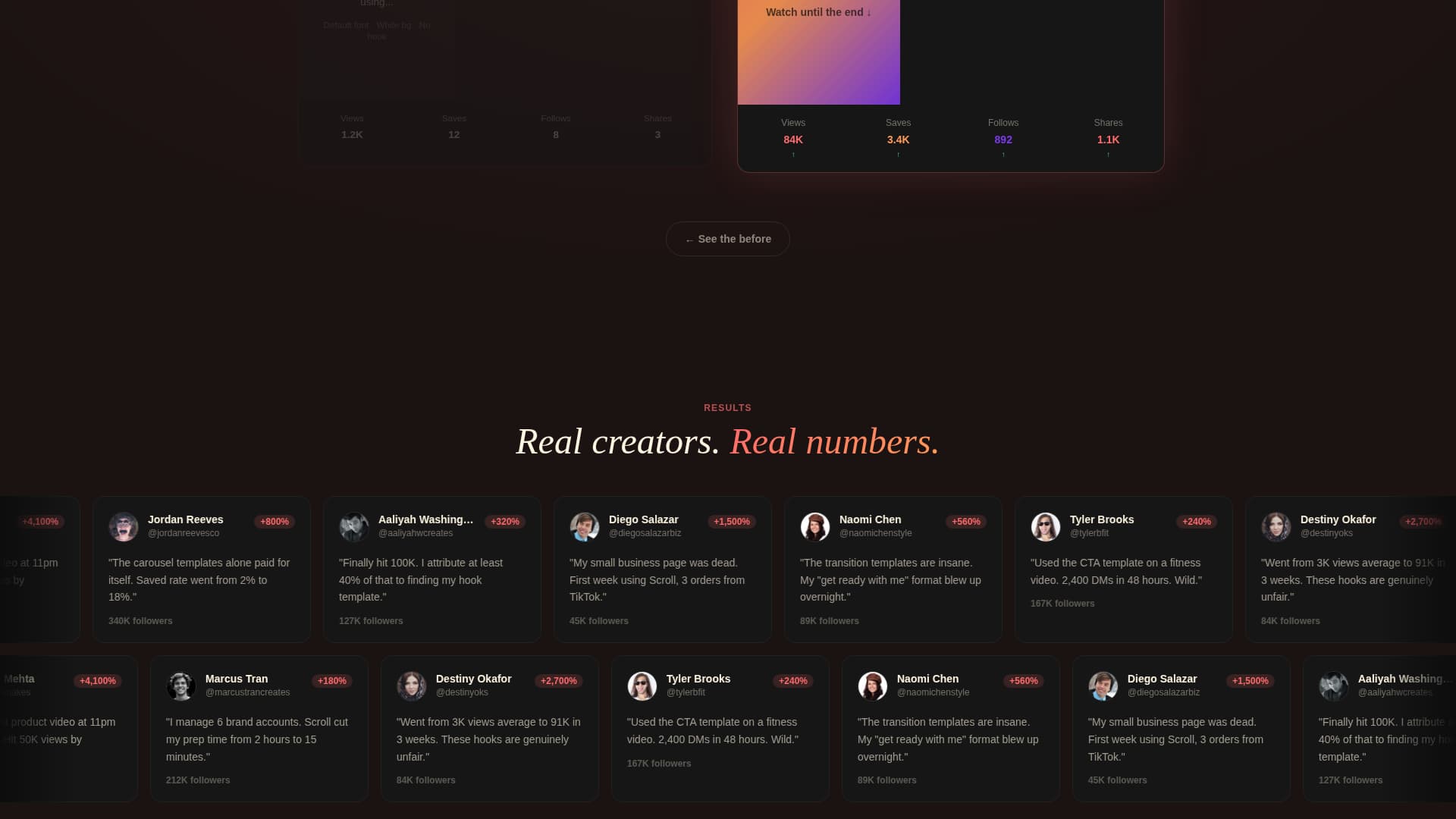 Scroll - Viral Tiktok Landing Page Template