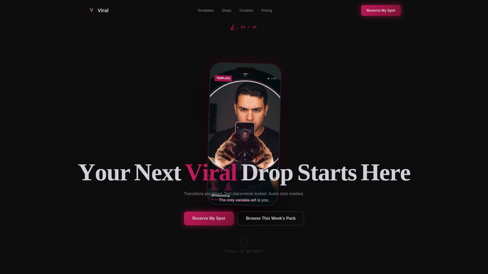 Viral - Electric Creator Landing Page Template