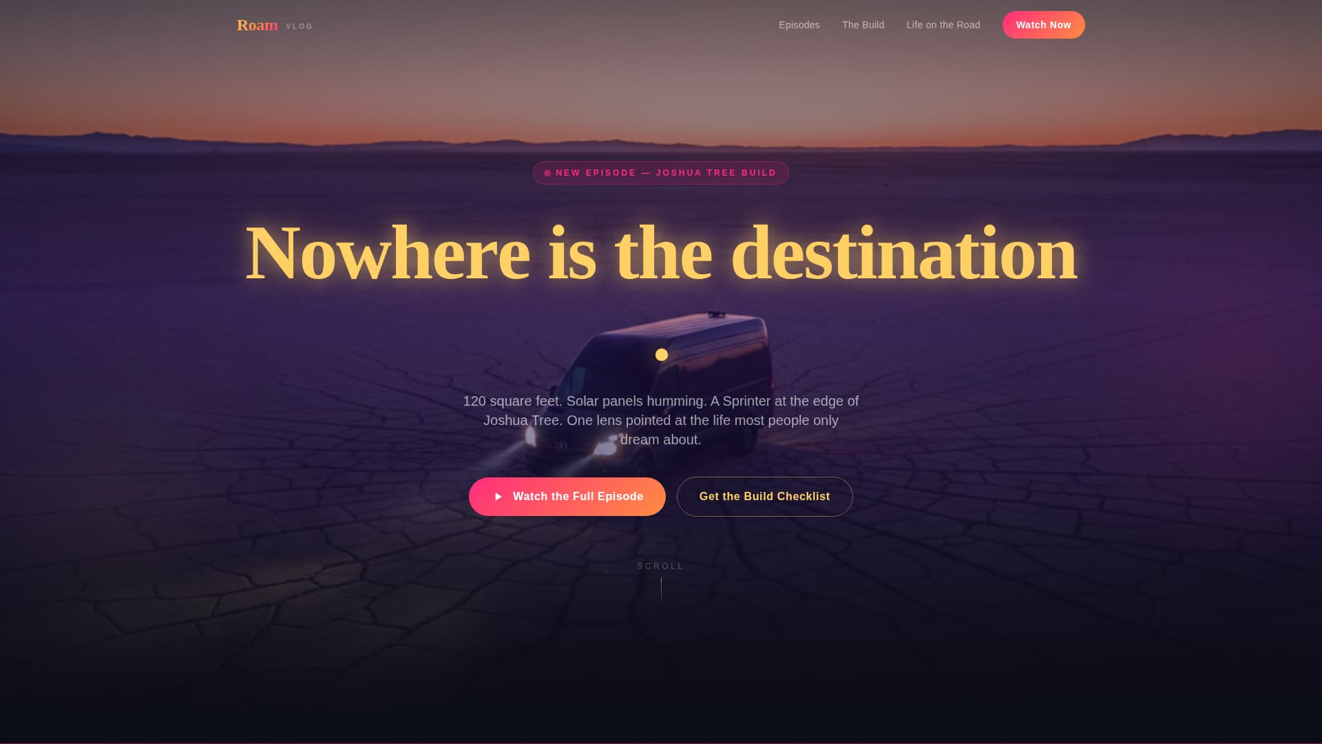 Nomad — Breathtaking Van Life Landing Page Template