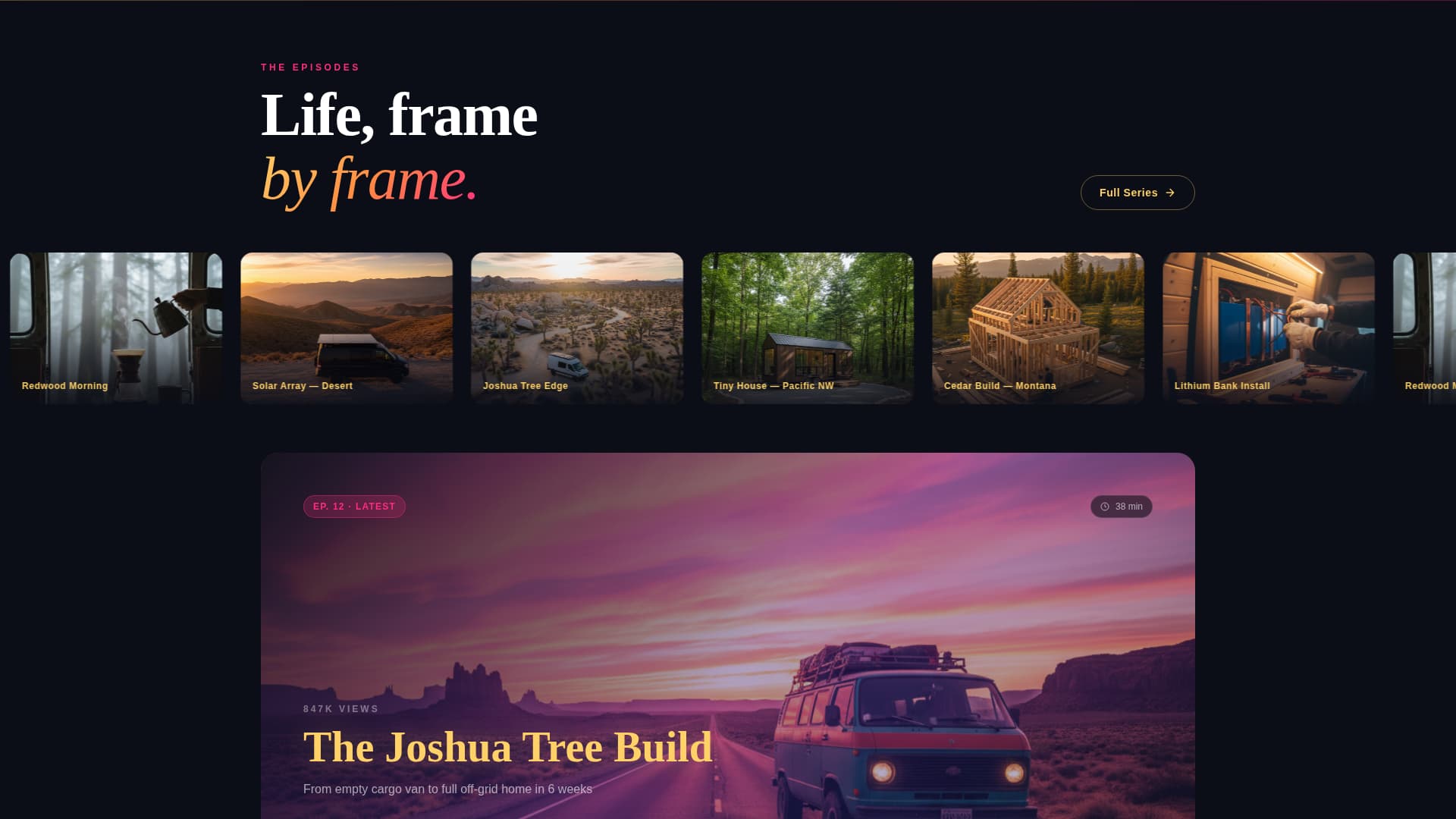 Nomad — Breathtaking Van Life Landing Page Template