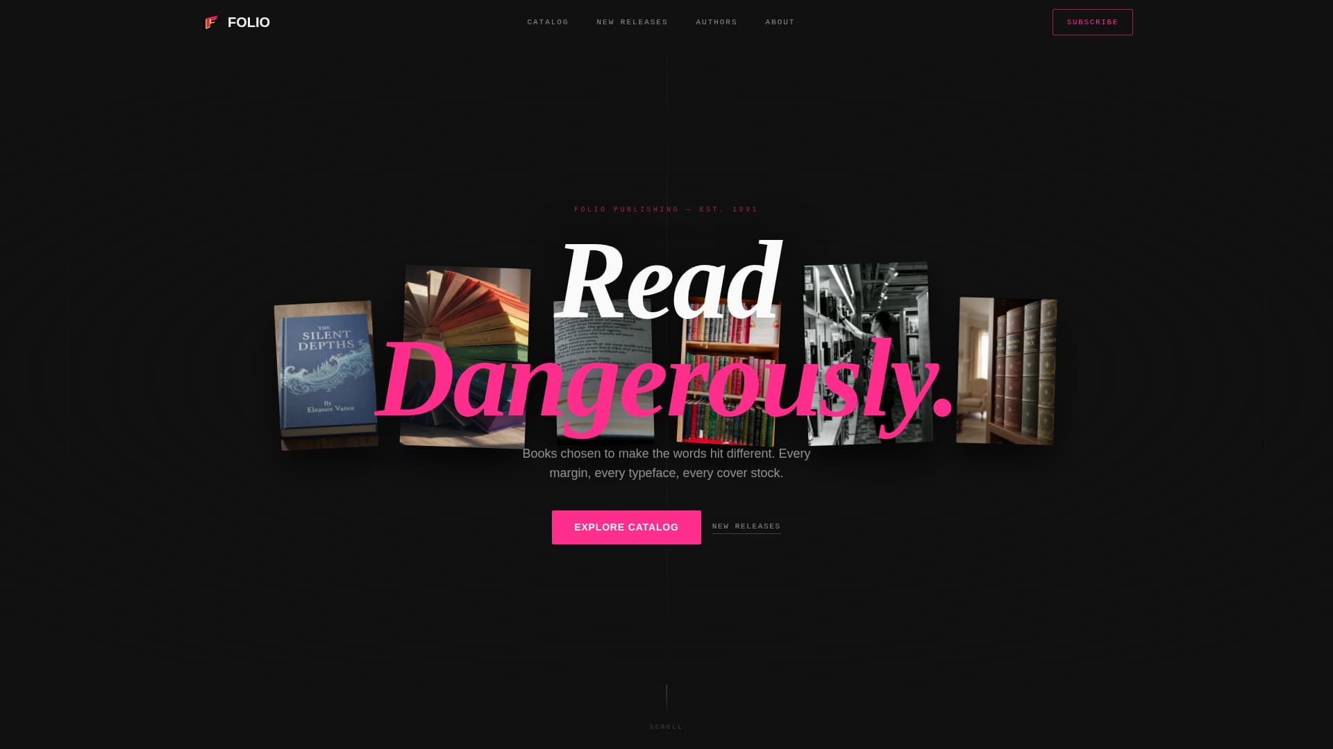 Folio - Immersive Publishing Landing Page Template