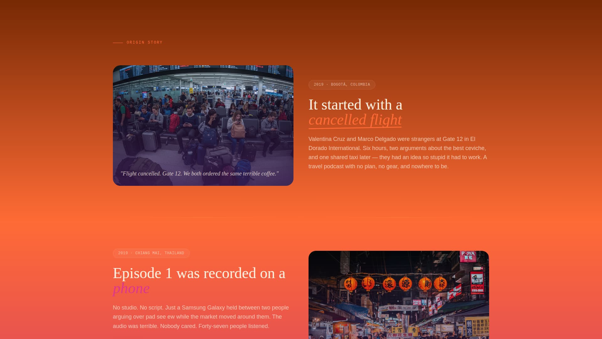 Wander - Immersive Travelpodcast Landing Page Template