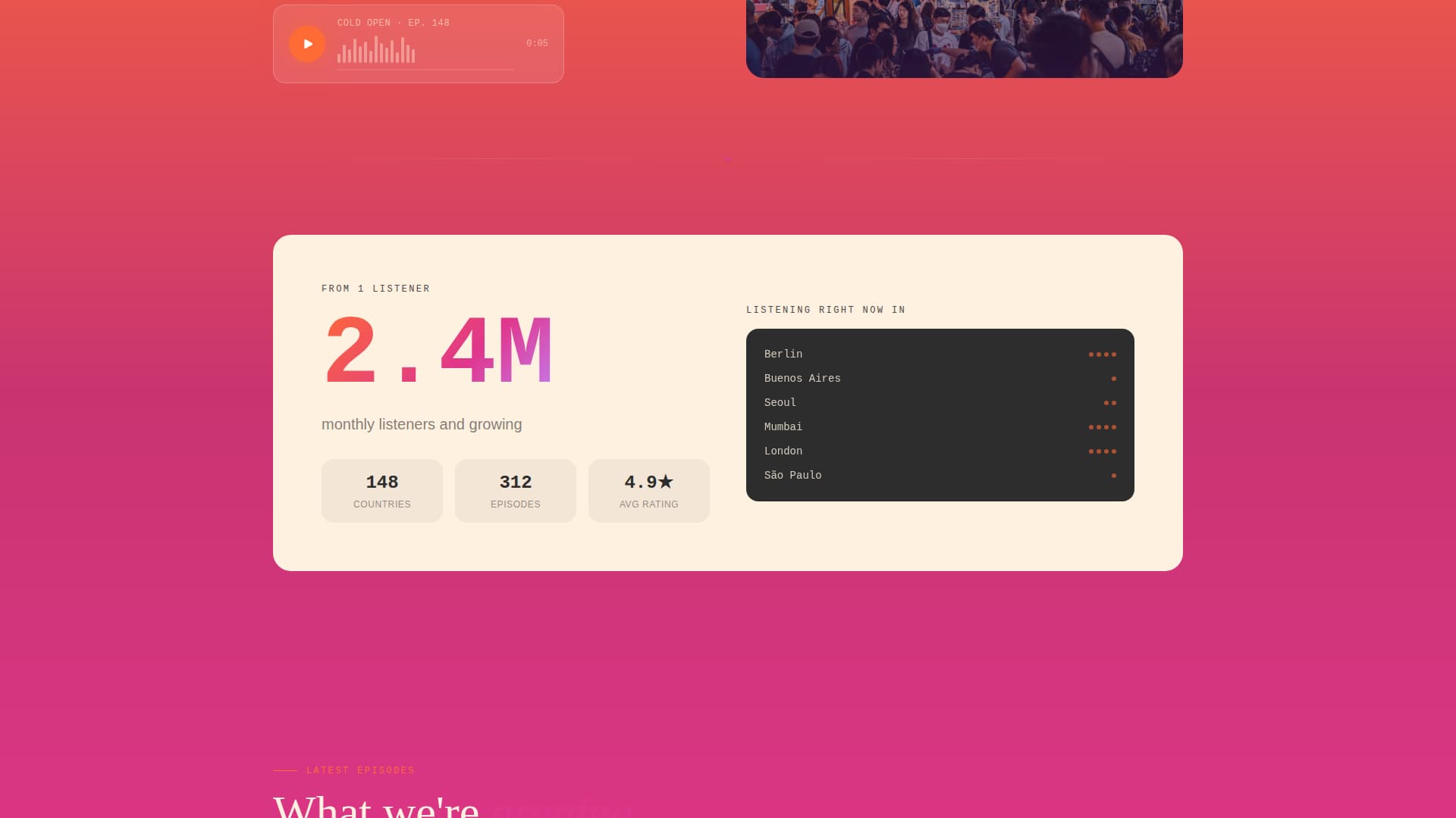 Wander - Immersive Travelpodcast Landing Page Template