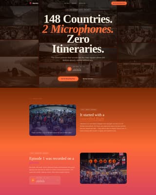 Wander - Immersive Travelpodcast Landing Page Template