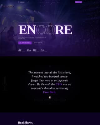 Encore - Spotlight Rockband Landing Page Template