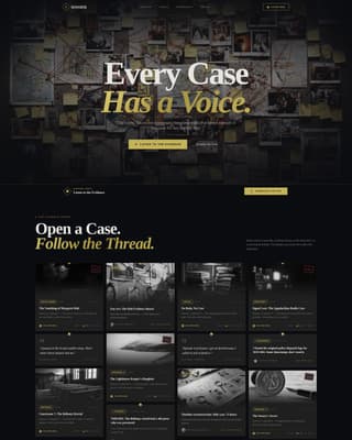 Dossier - Compelling Truecrime Landing Page Template