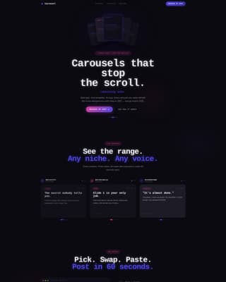 Carousel - Scrollstopping Twitter X Landing Page Template