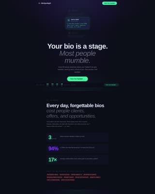 Spotlight - Magnetic Bio Landing Page Template