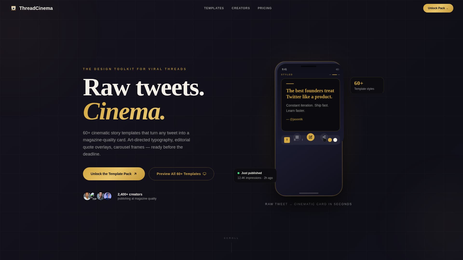 Thread - Cinematic Twitter X Landing Page Template