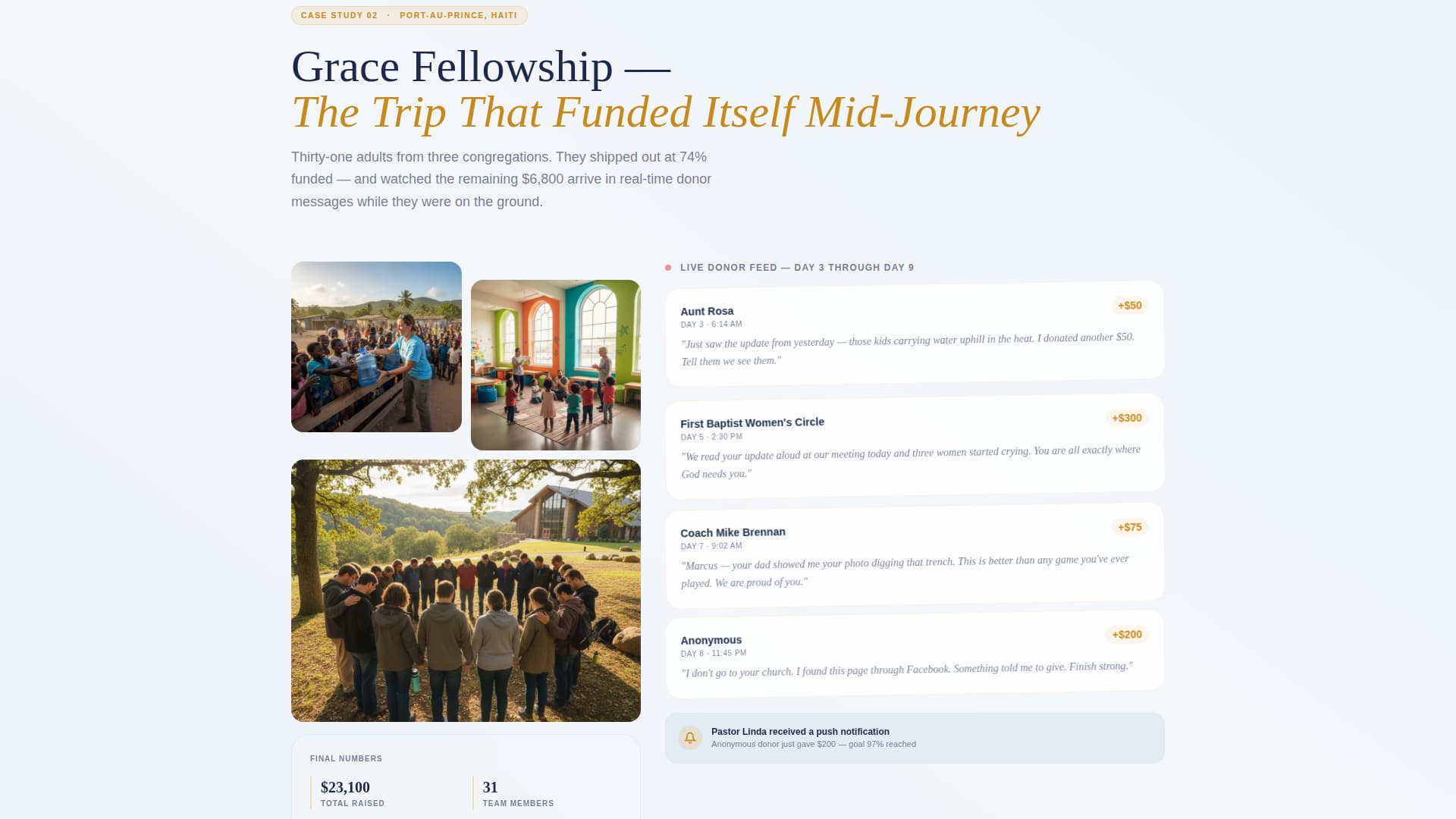 Tithe - Inspiring Missiontrip Landing Page Template