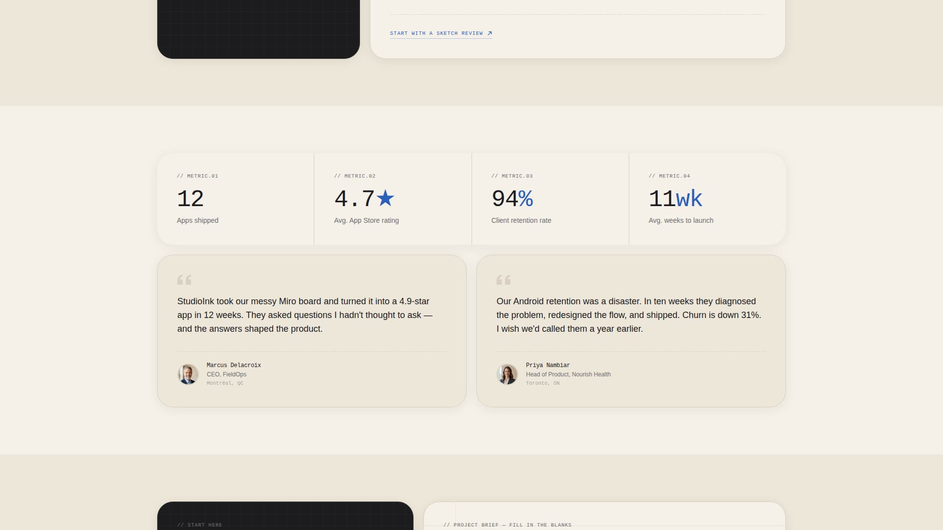 Studioink - Precision Mobileapp Landing Page Template