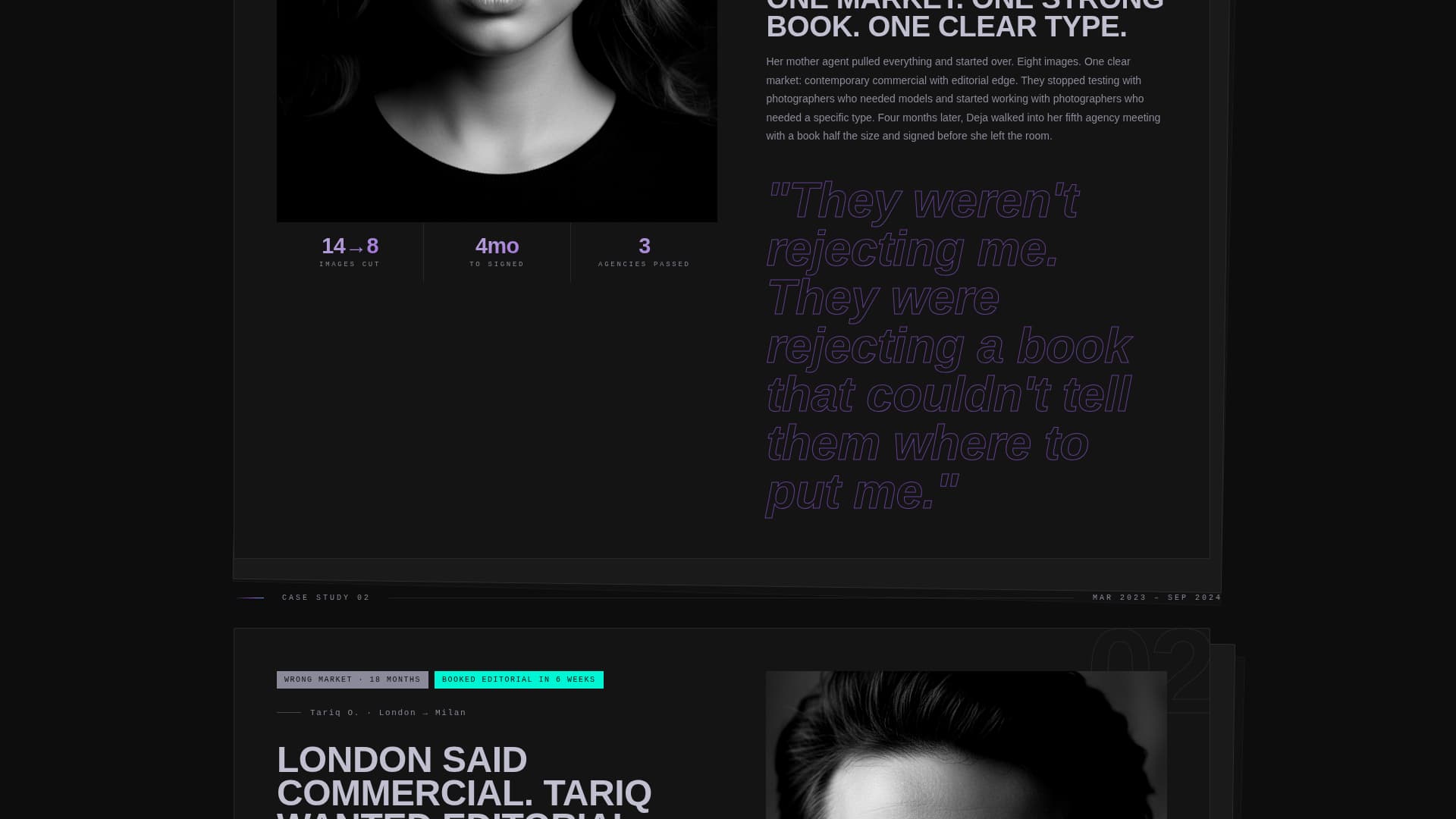 Model Profile Careers Website Template
