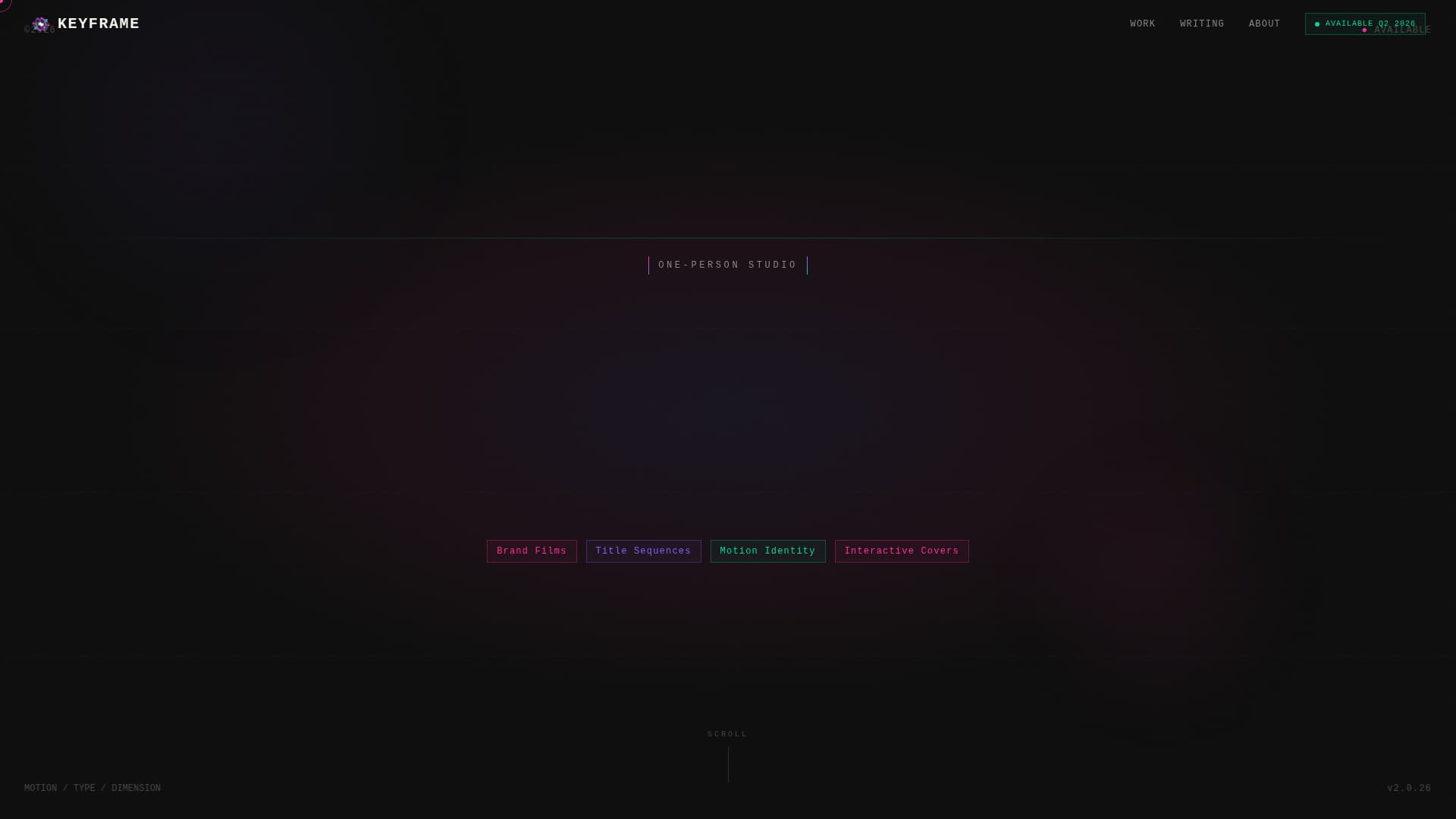 Keyframe - Bold Motiondesigner Landing Page Template