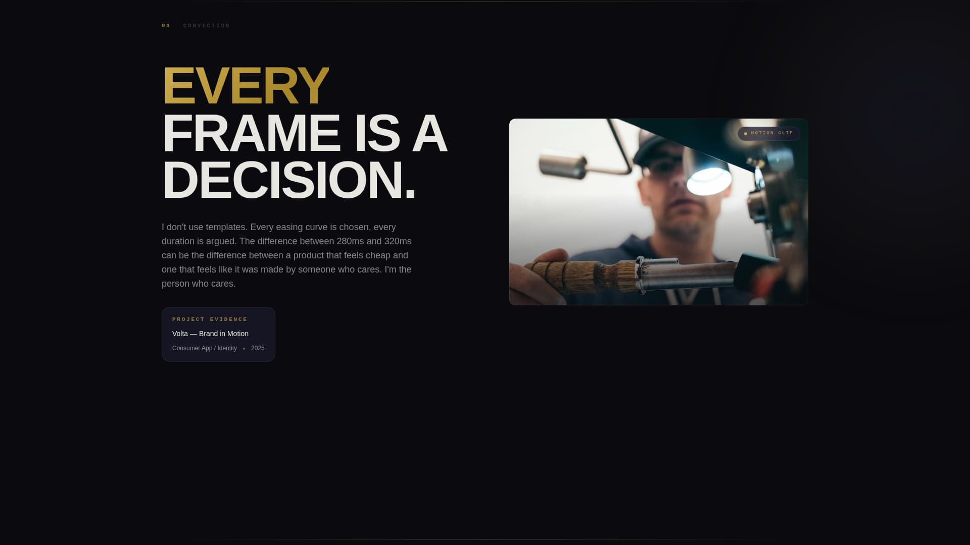 Kinetic - Captivating Motiondesigner Landing Page Template