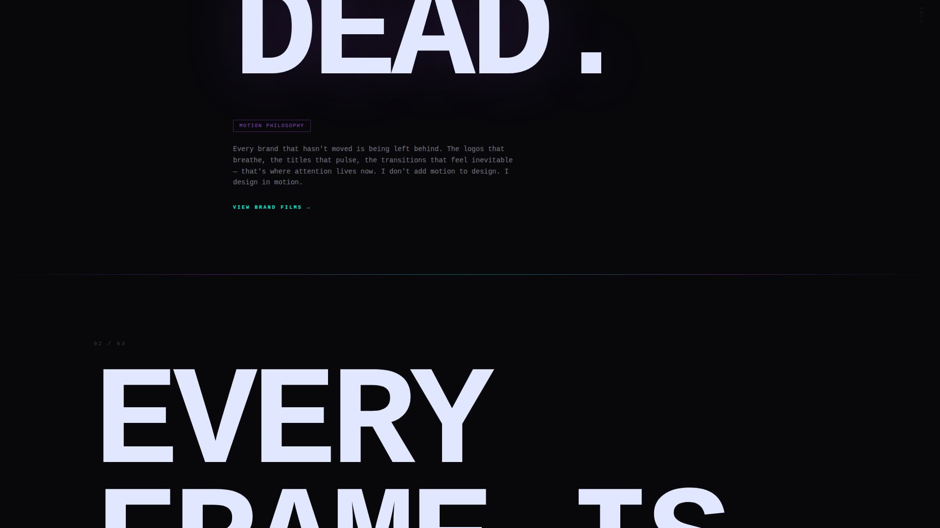 Motion Designer Portfolio Portfolio Website Template