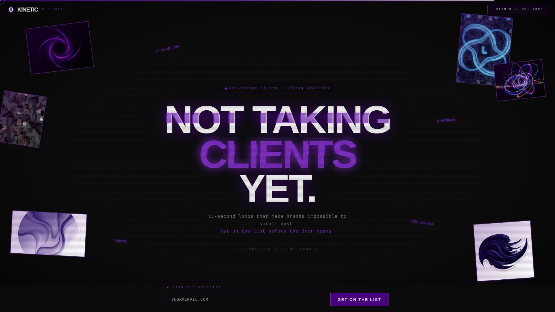 Videography & Film Portfolio Pre-Launch Website Template