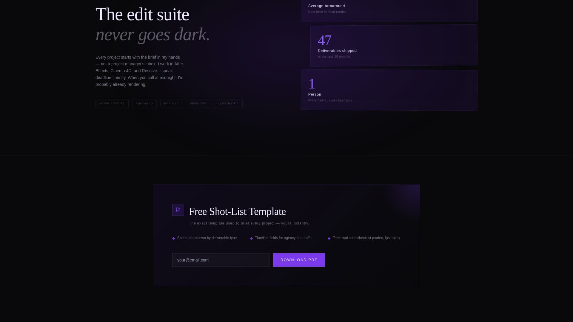 Design Portfolio Booking Website Template
