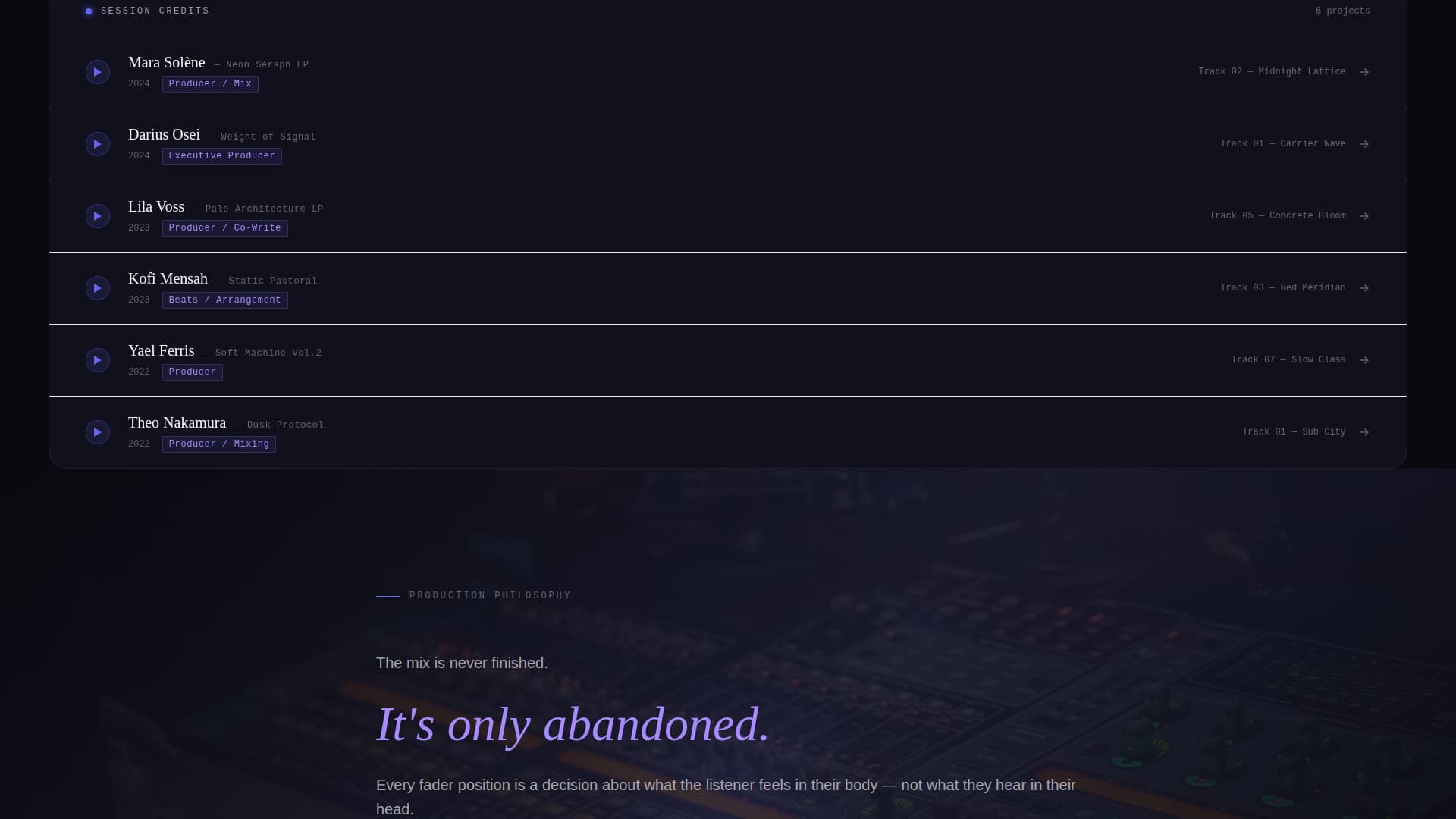 Producestudio - Immersive Musicproducer Landing Page Template