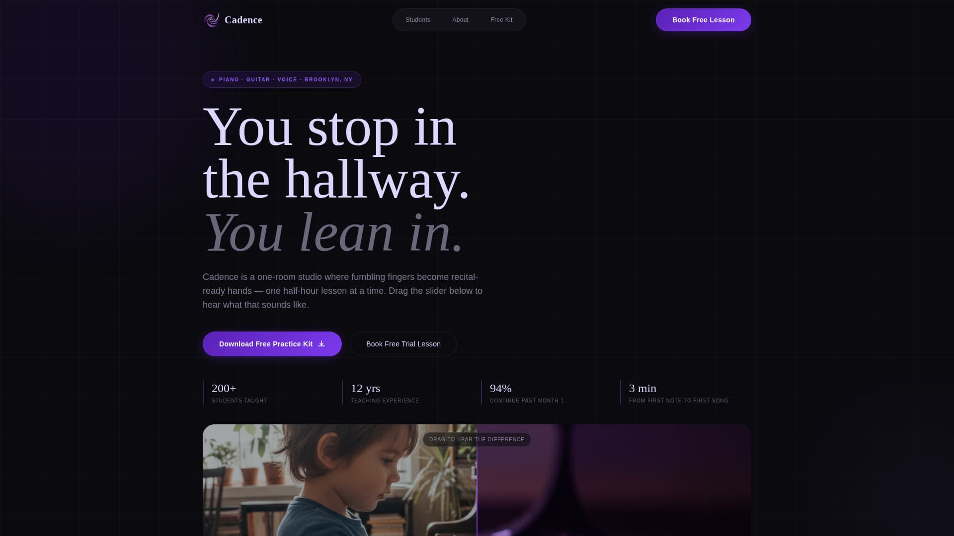 Cadence - Transformative Musicteacher Landing Page Template