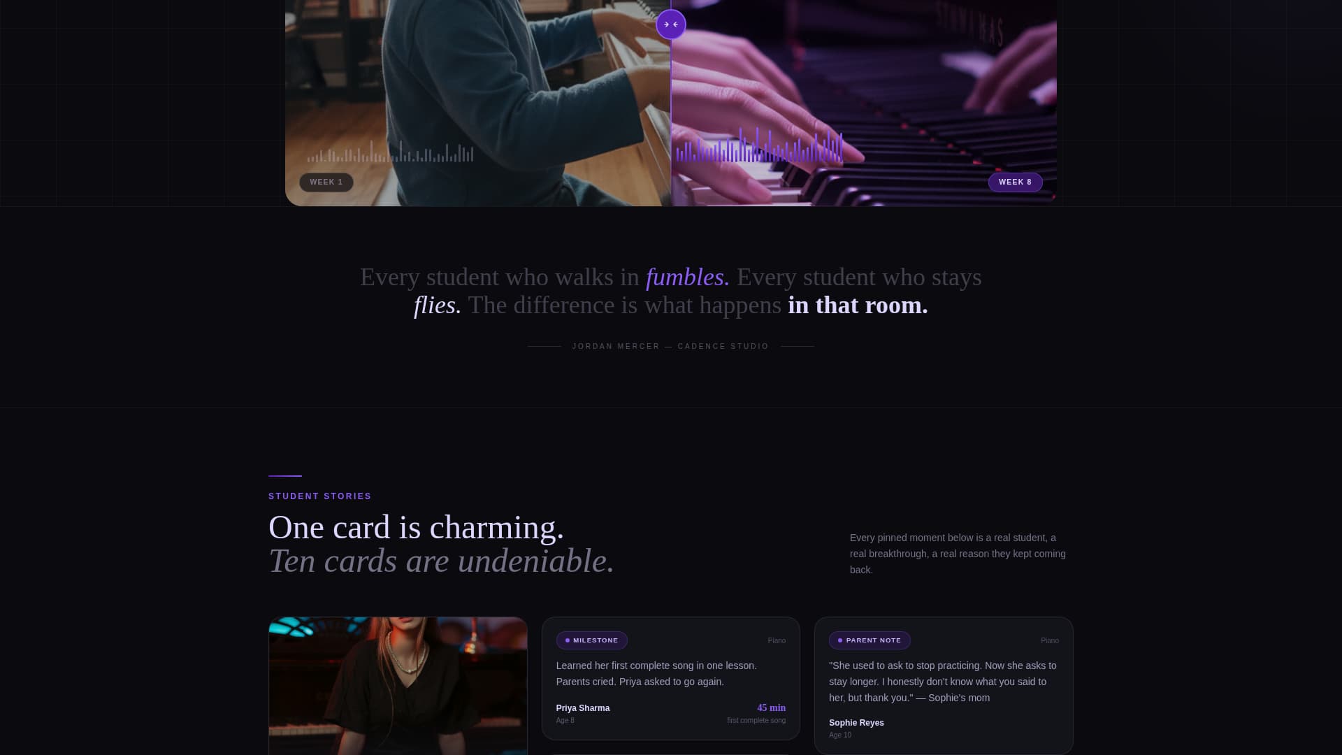 Cadence - Transformative Musicteacher Landing Page Template