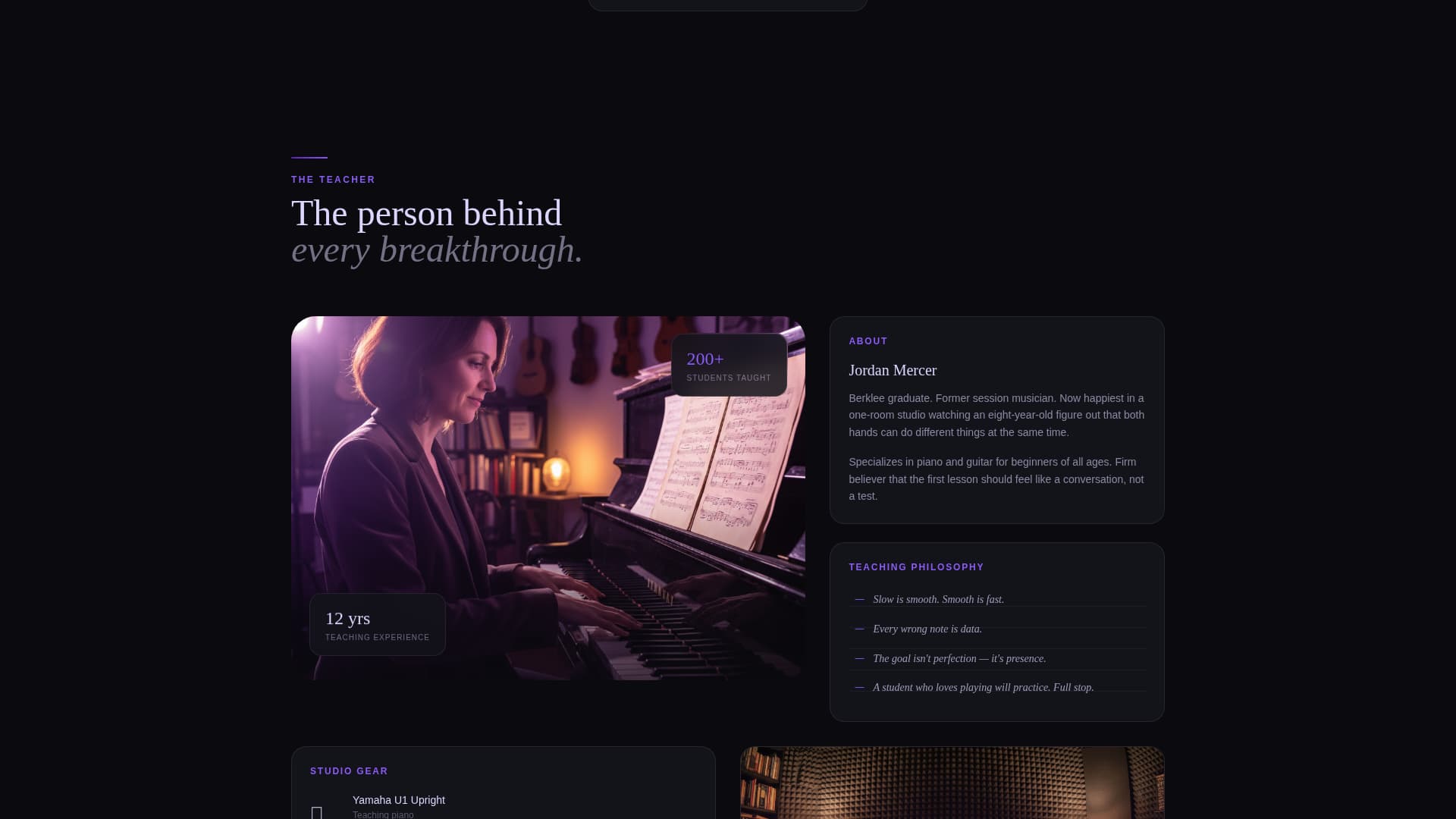Cadence - Transformative Musicteacher Landing Page Template