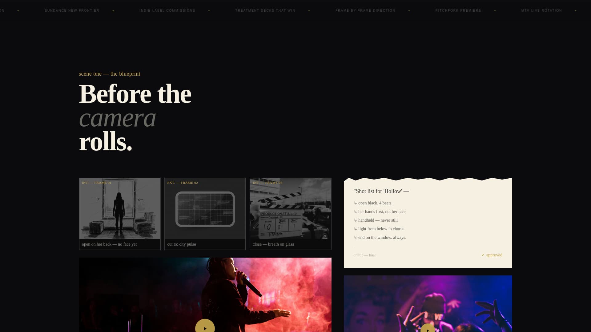 Playback - Cinematic Director Landing Page Template