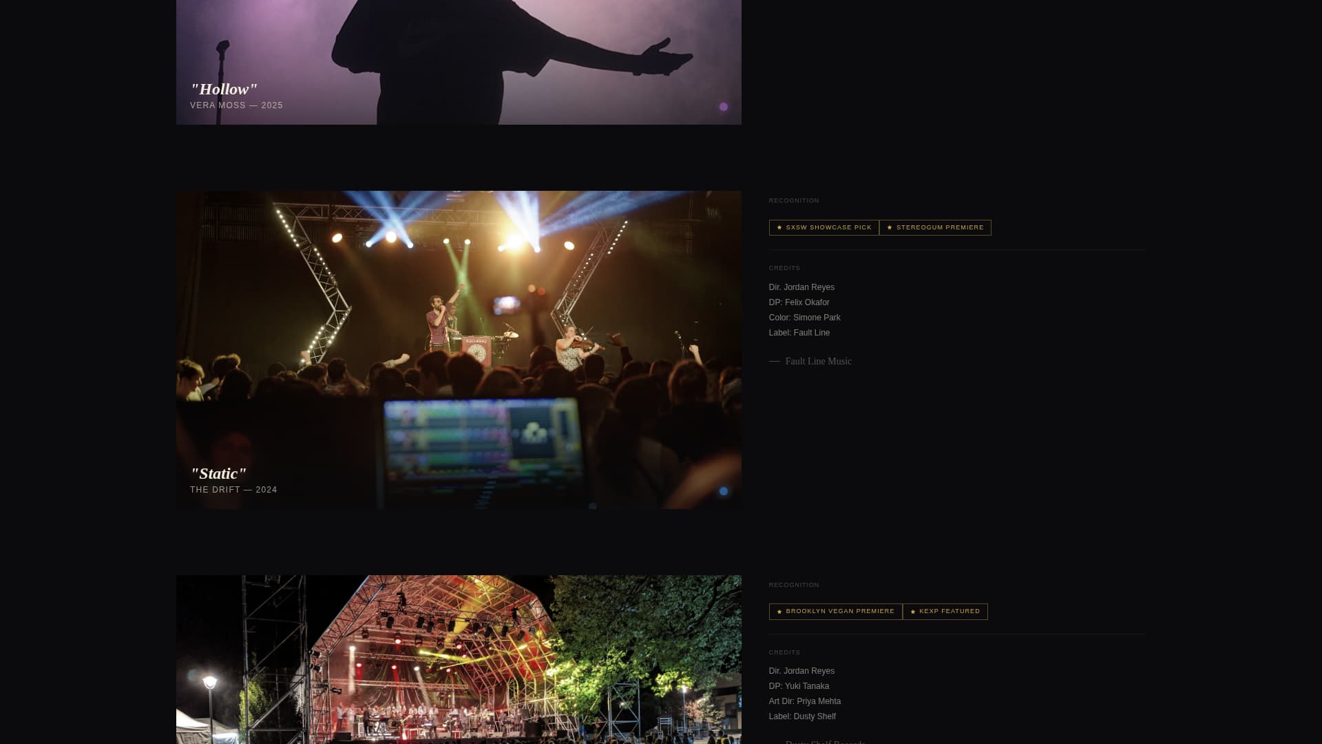 Playback - Cinematic Director Landing Page Template