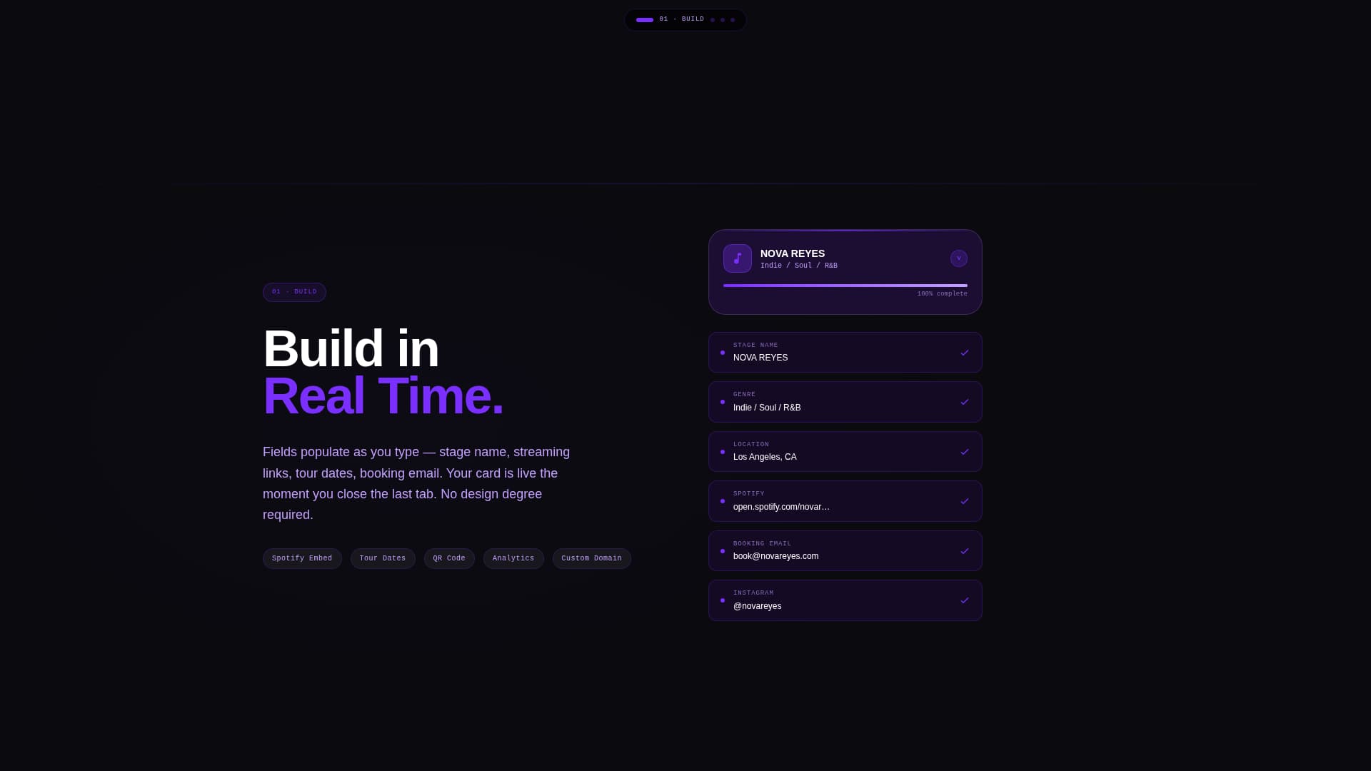 Vibe - Electrifying Musician Landing Page Template