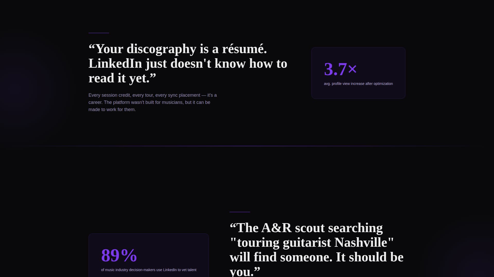 Musician Profile Booking Website Template