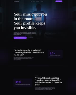 Musician Profile Booking Website Template