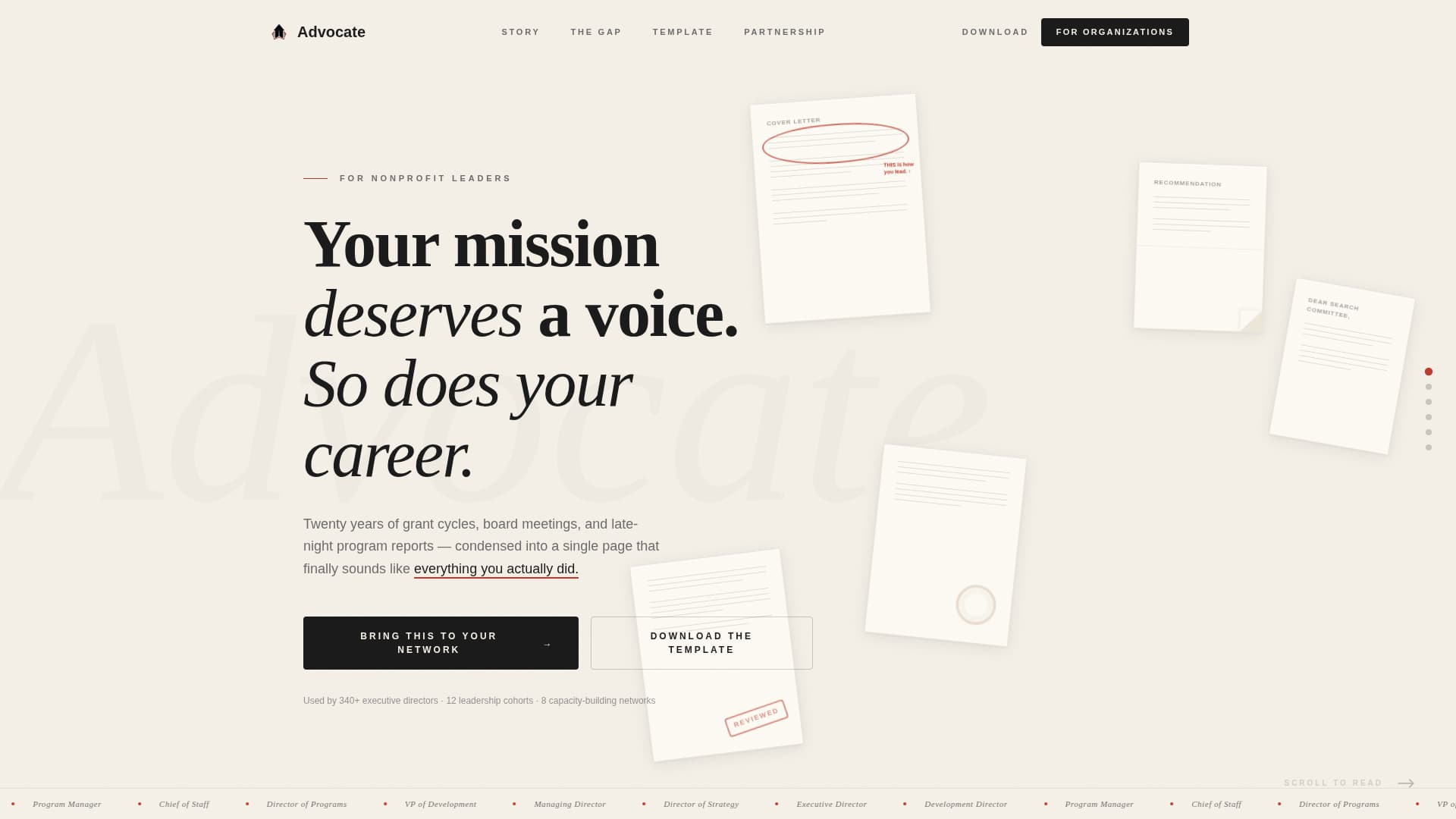 Advocate - Powerful Nonprofit Landing Page Template