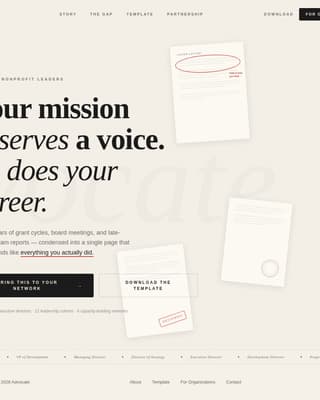 Advocate - Powerful Nonprofit Landing Page Template