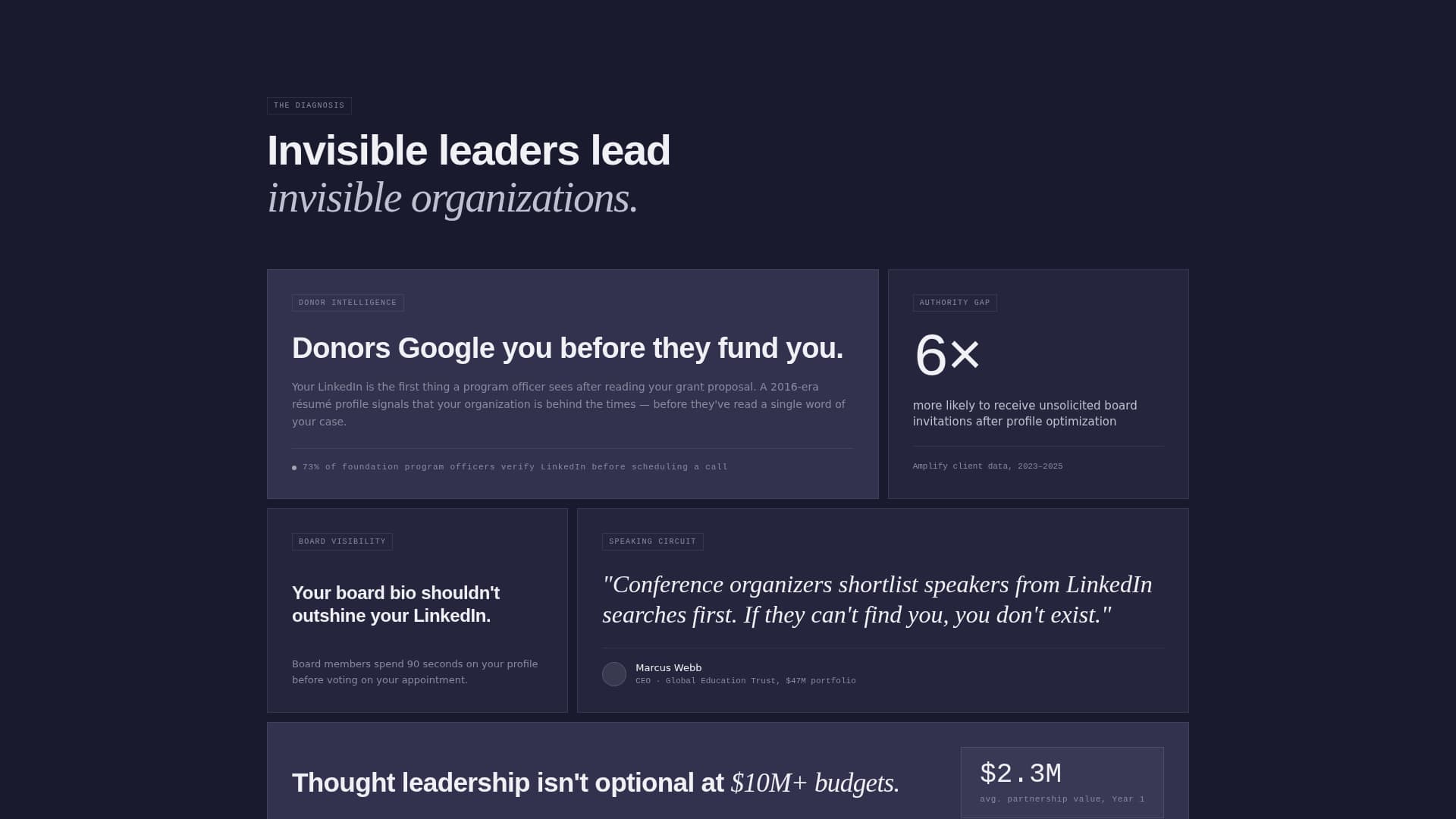 Nonprofit Leader Career Professional Website Template