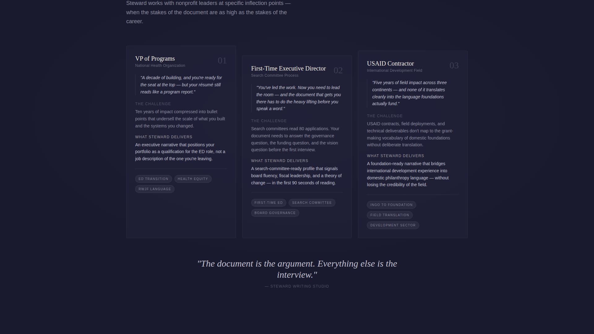 Nonprofit Leader Career Booking Website Template