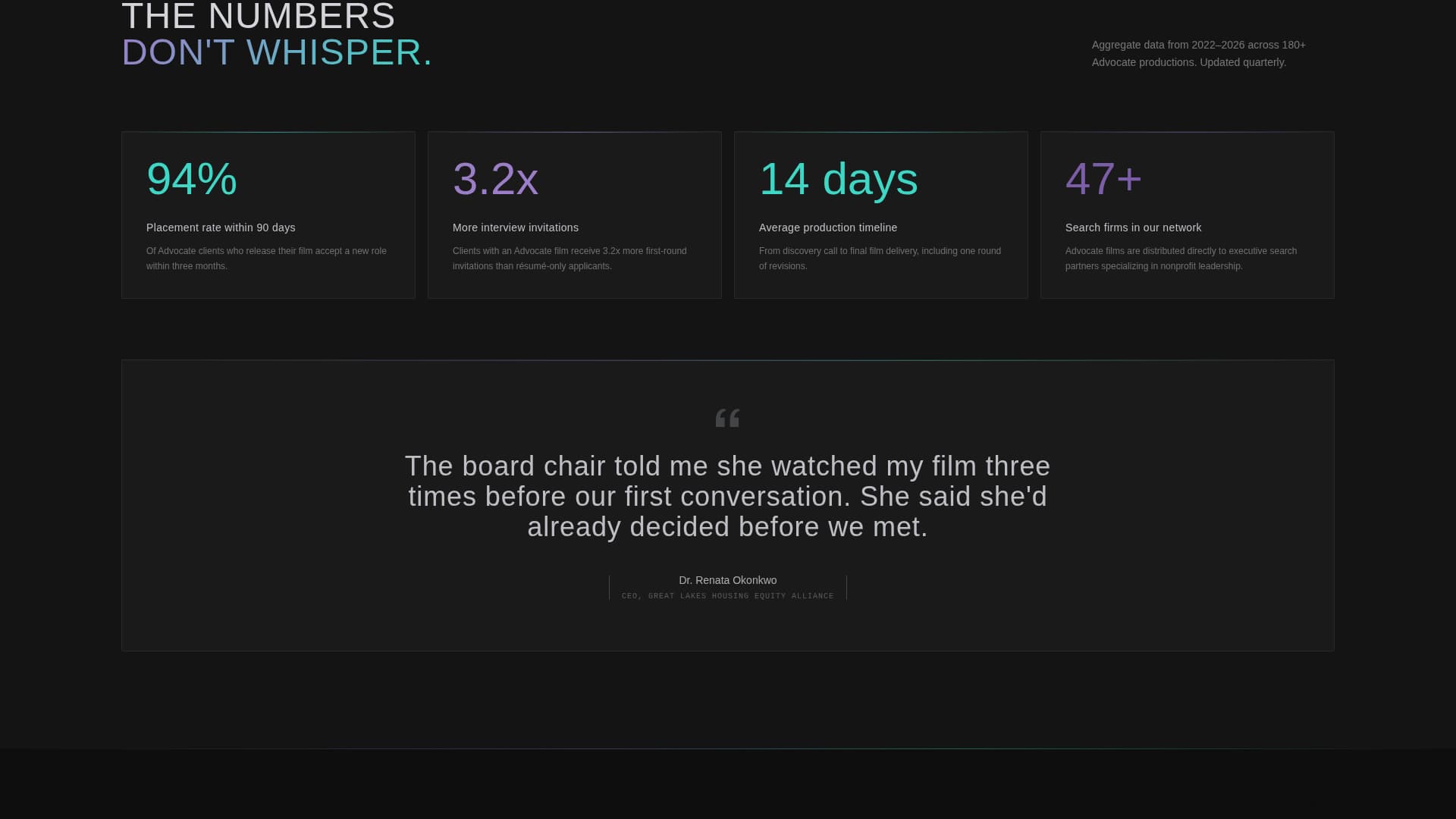Advocate - Cinematic Nonprofit Landing Page Template