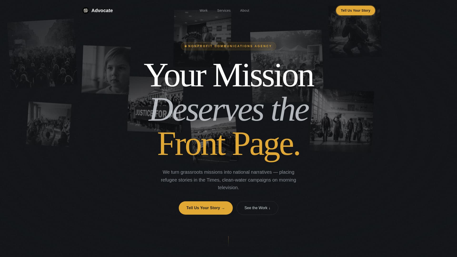 Advocate - Compelling Nonprofit Landing Page Template