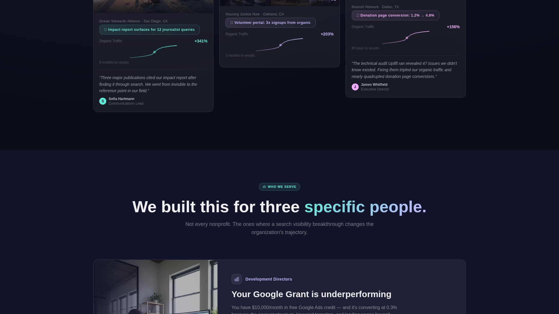 Nonprofit Marketing & Agency Specialist Portfolio Website Template