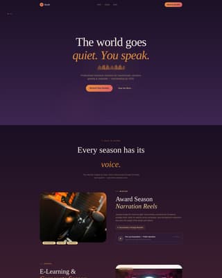 Booth - Immersive Voiceover Landing Page Template