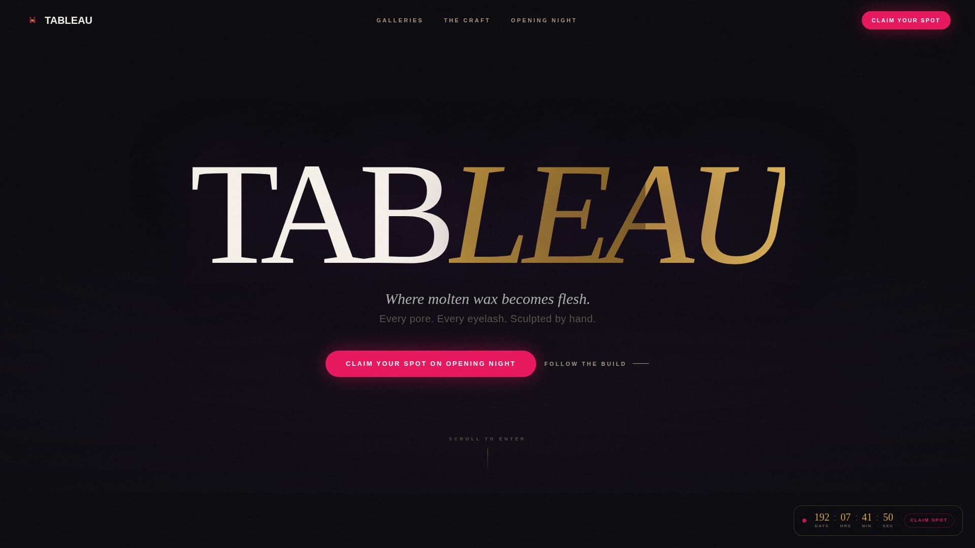 Tableau - Cinematic Waxmuseum Landing Page Template
