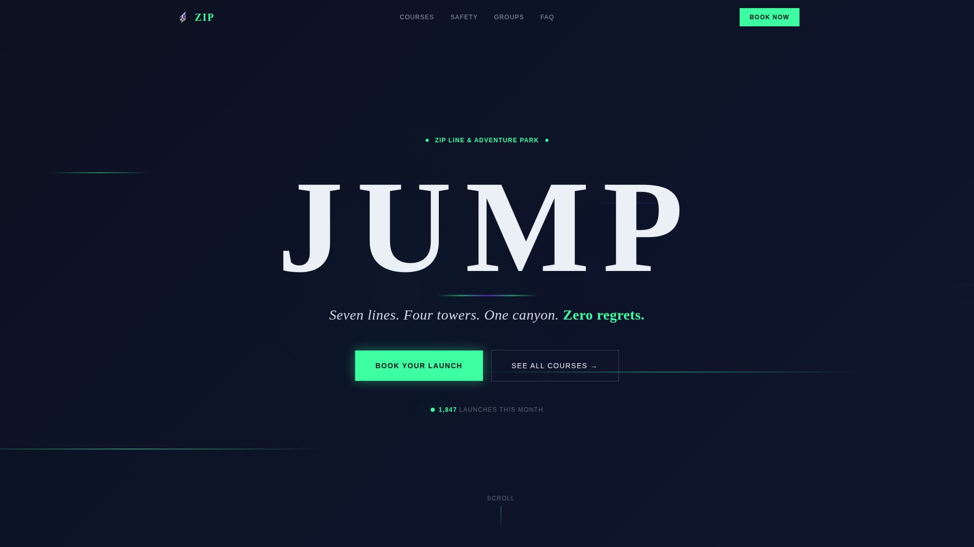 Zip - Thrilling Adventure Landing Page Template