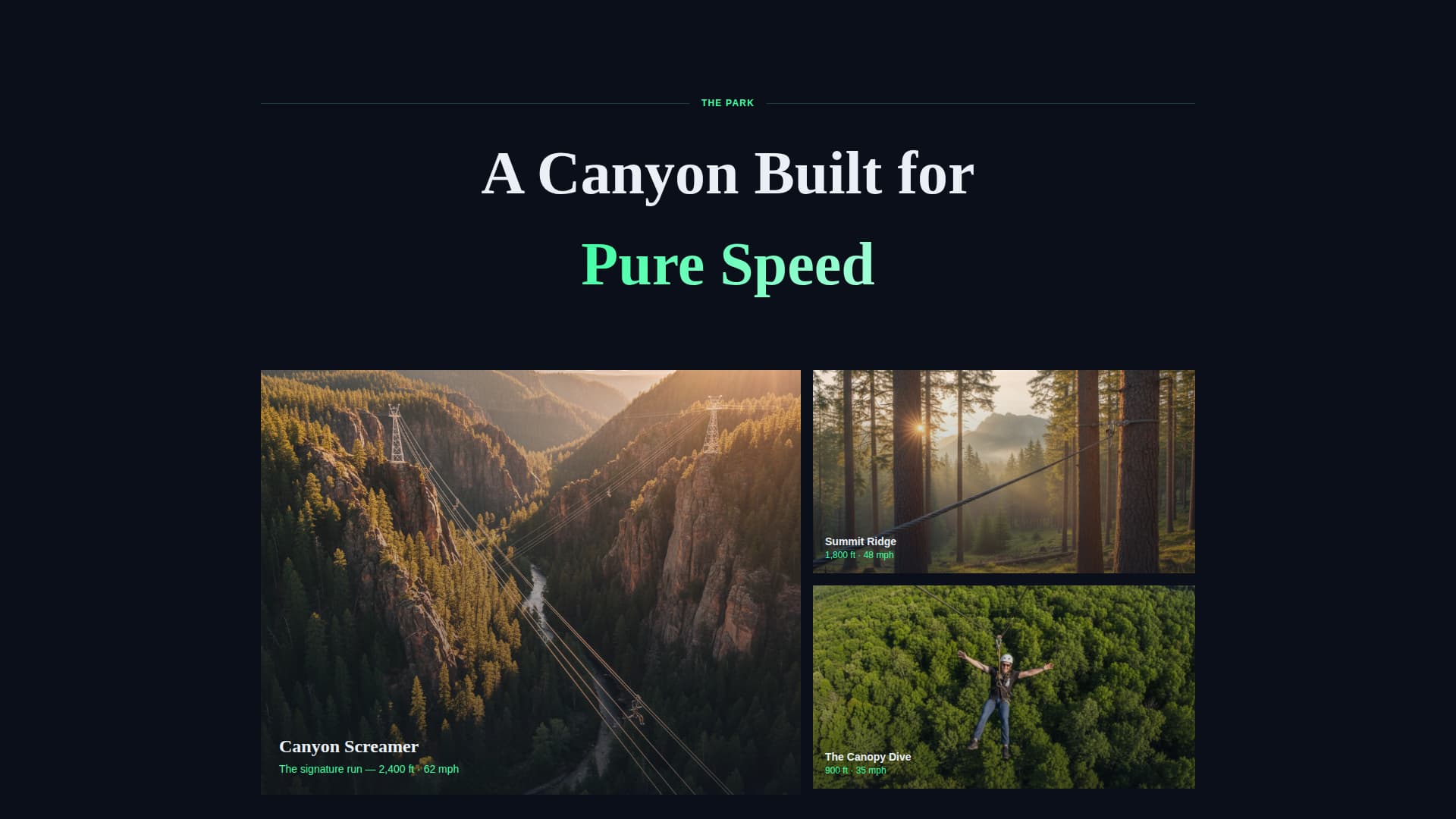 Zip - Thrilling Adventure Landing Page Template