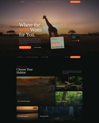 Prowl - Immersive Zoo Landing Page Template