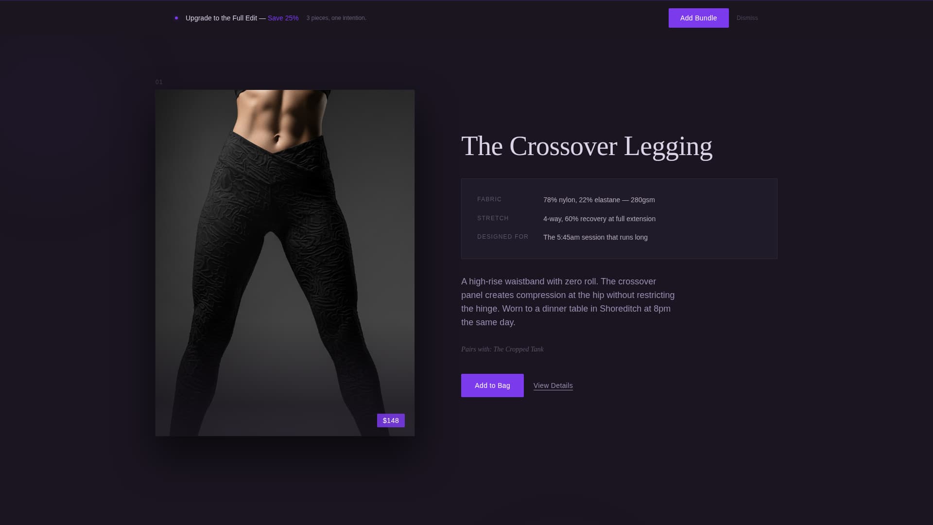 Drape - Immersive Athleisure Landing Page Template