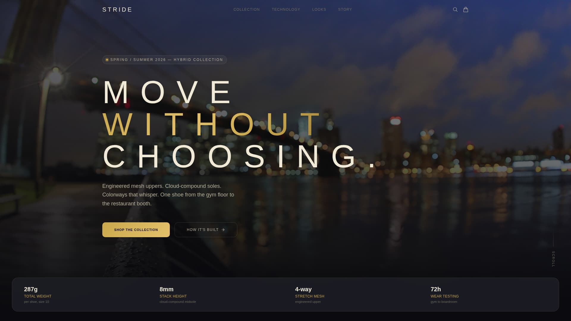Stride - Cinematic Athleisure Landing Page Template