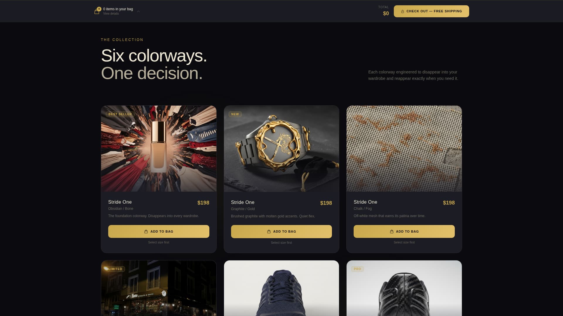 Stride - Cinematic Athleisure Landing Page Template