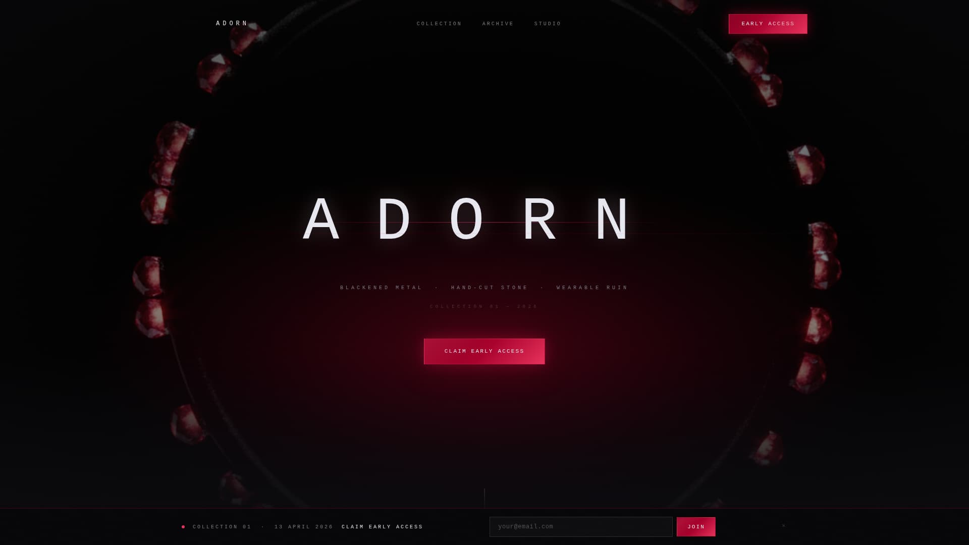 Adorn - Immersive Accessories Landing Page Template